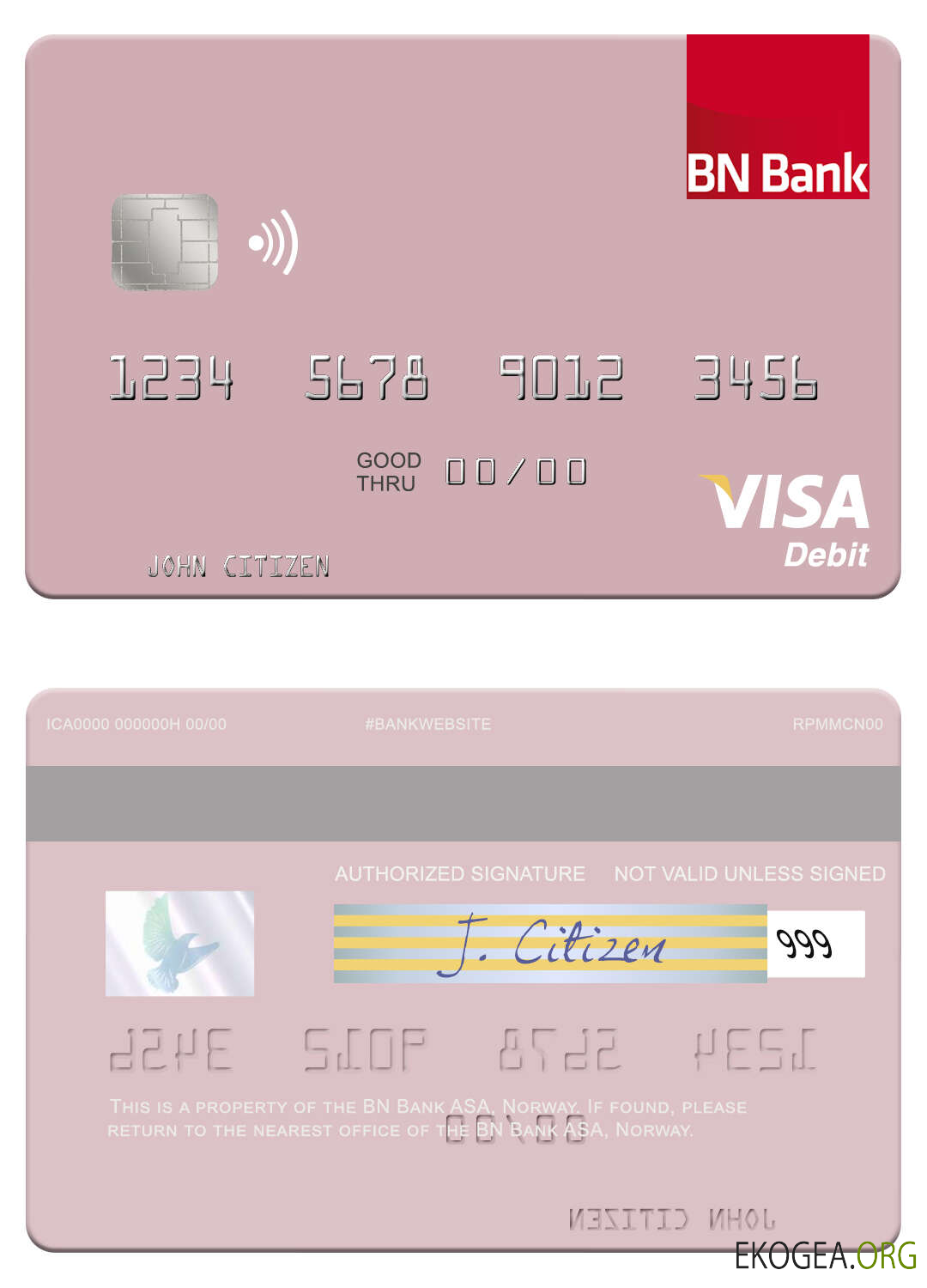 Carte de débit visa Norvège BN Bank ASA